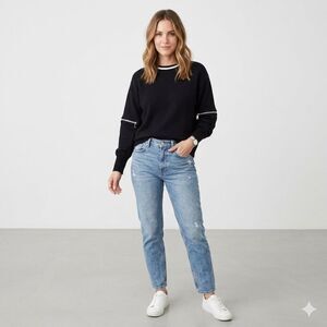 Zara Knit Women’s Black Sweater Size M